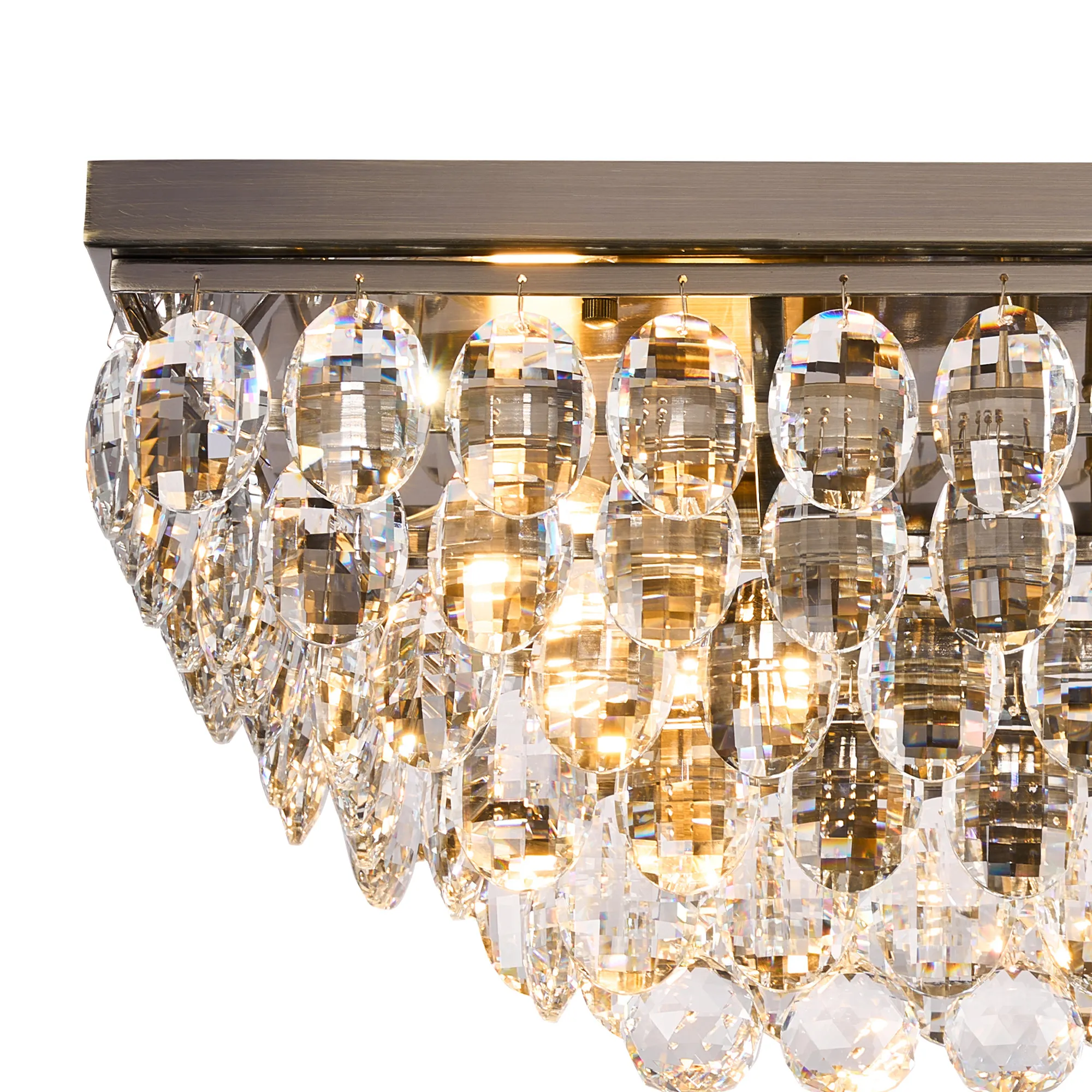 Coniston Linear Flush Ceiling 5 Light Antique Brass IL32826AB  Diyas Coniston Antique Brass